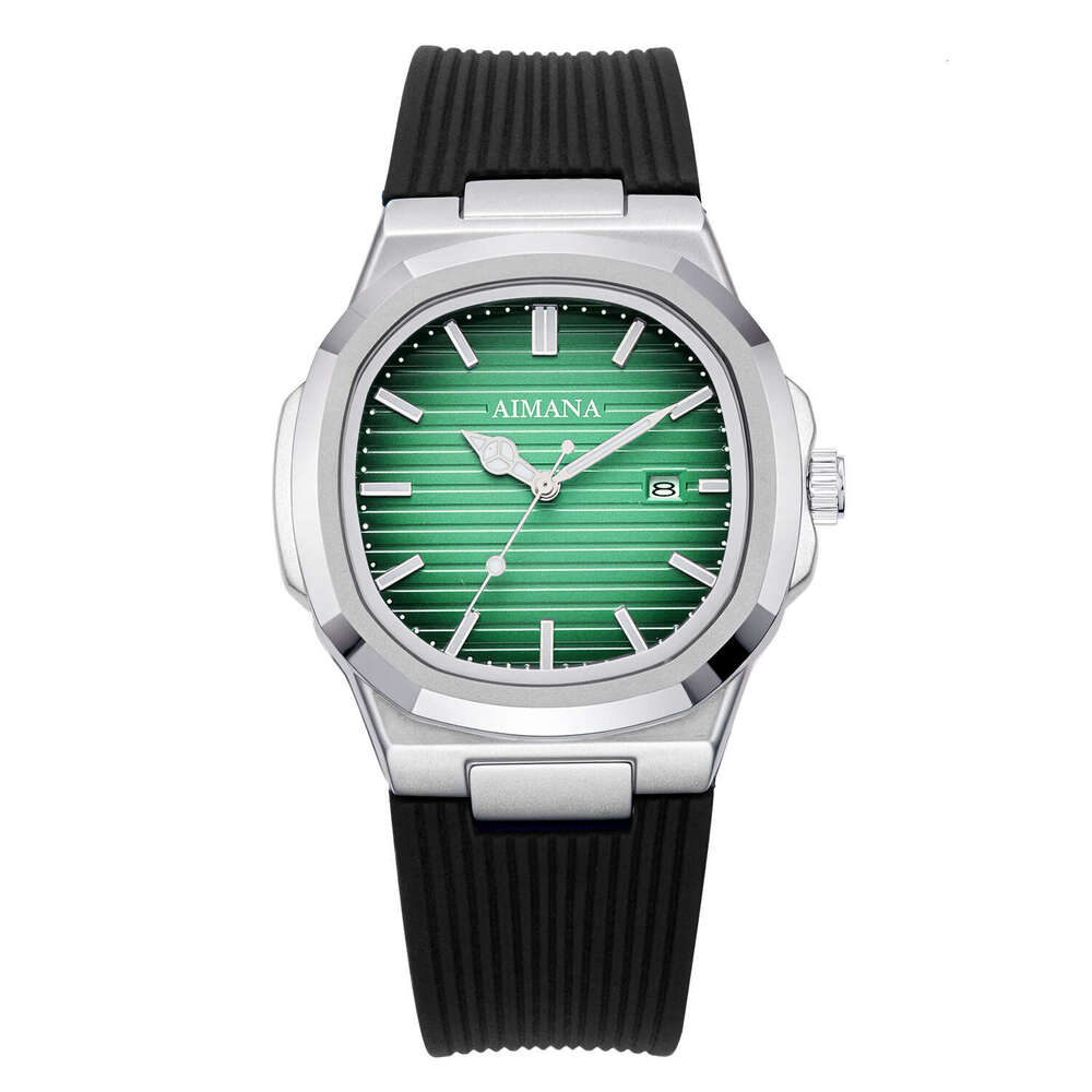 watch Silicone Strap Square Men's Calendar Watch Luminous Quartz Wristwatch combining functionality and practicality with fashion