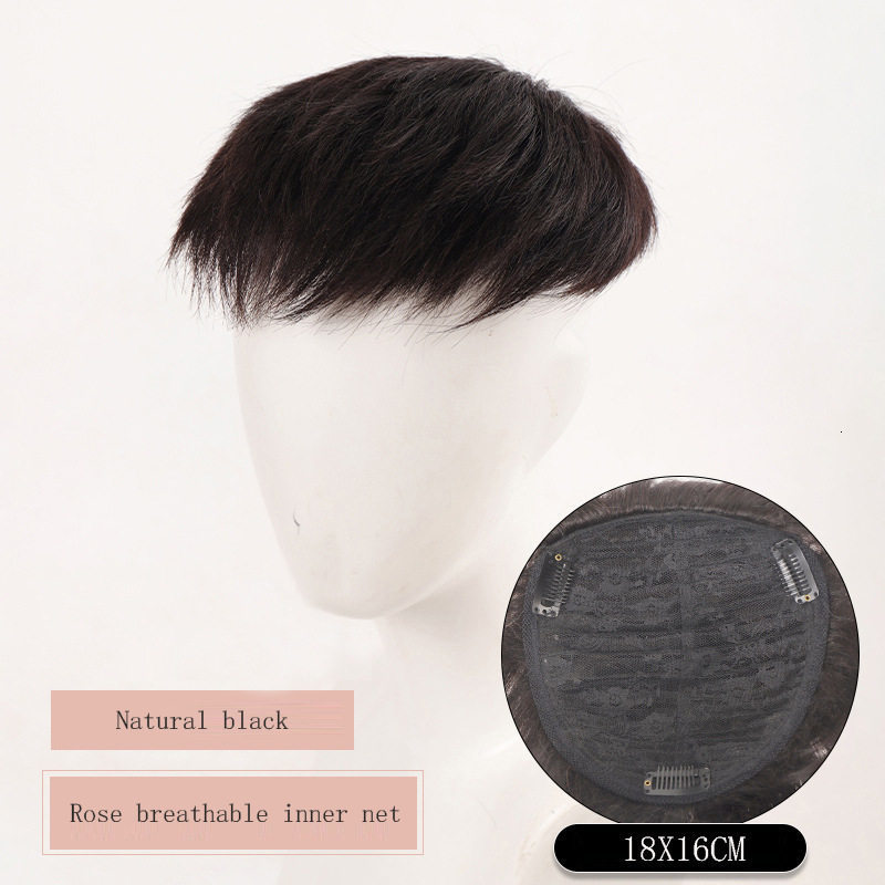 Mens Swiss Lace Hair Replacement System Hair Unit Base 16*18 Toupee 100% Artificial Hair Prostheses for Men 250227