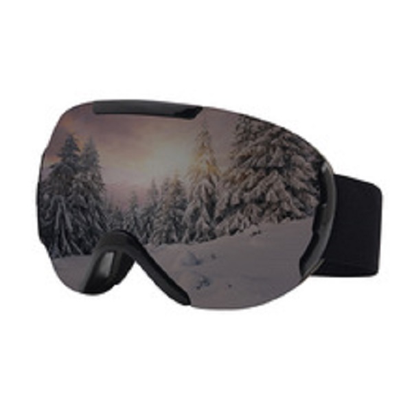 Snow skiing goggles with double-layer anti-fog feature for wide-angle vision, spherical shape, ski mountaineering protective goggles, skiing equipment