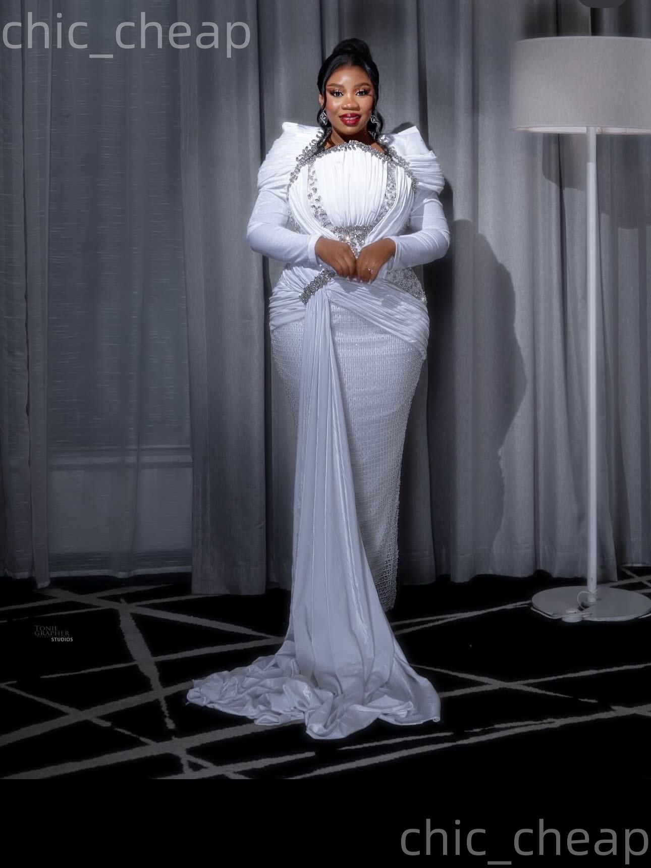 Aso Ebi White Sheath Prom Dresses 2026 Beaded Crystals Sequined Velvet Evening Formal Party Second Birthday Engagement Gowns Dress For Special Occasio