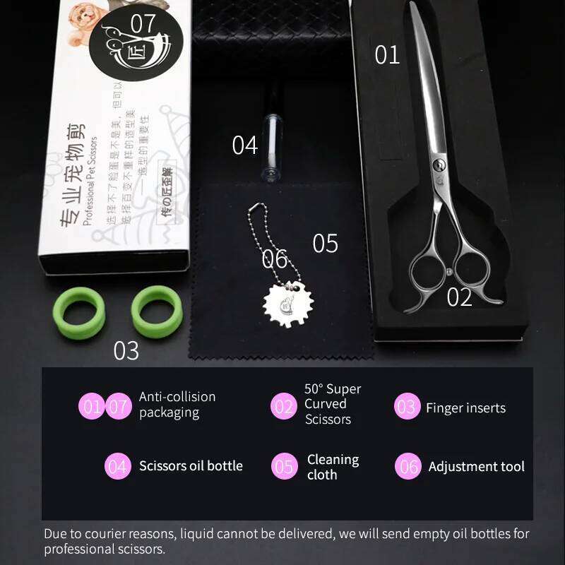 Crane 50 7.5/8inch Pet Dog Grooming Scissors Big Size Pets Hair Super Curved Shears tijeras tesoura 26W0114