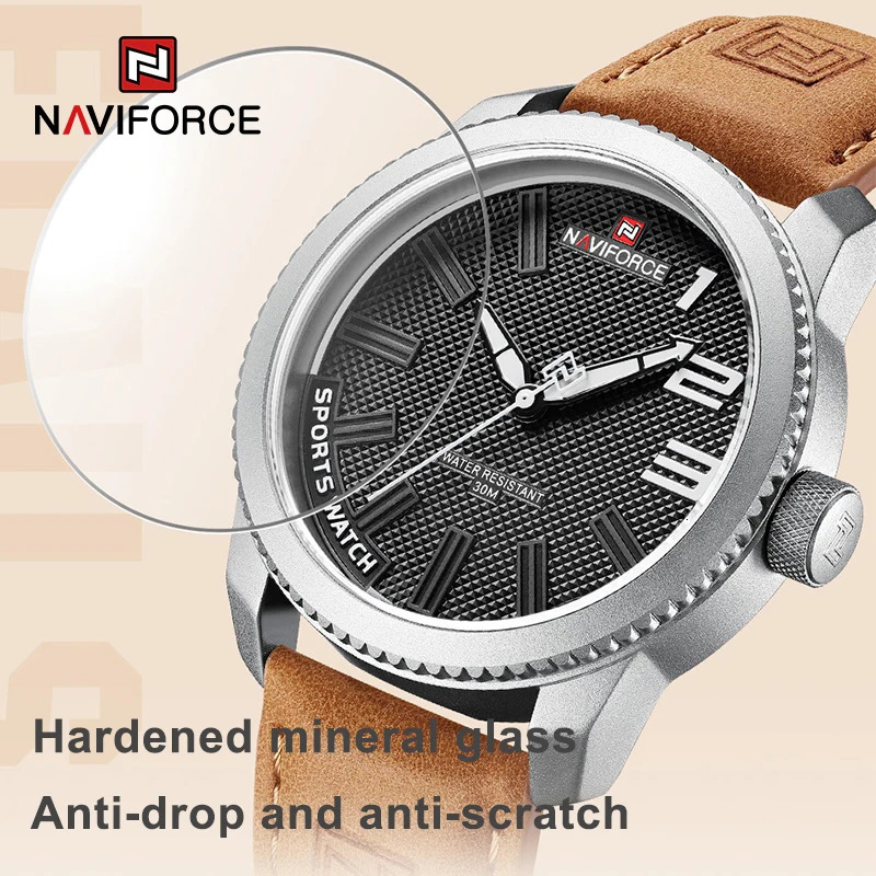 Original NAVIFORCE Watch For Men Quartz Sport Waterproof Clock Fashion High Quality Male Leather Wrist watch 260114