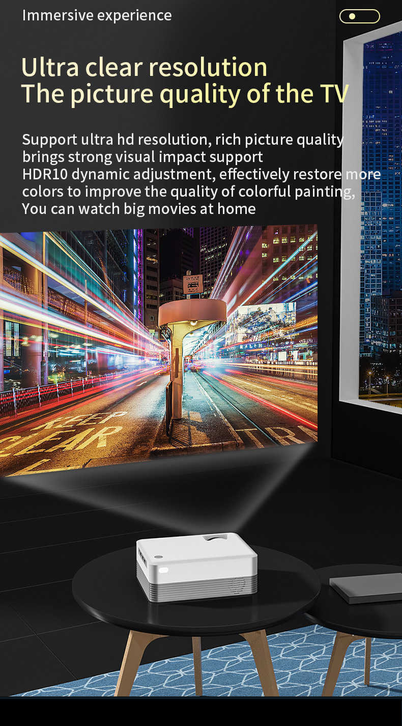 2026 Home Theater Mini Projector - Portable Household Small 4K Ultra-High Definition Projector X250407