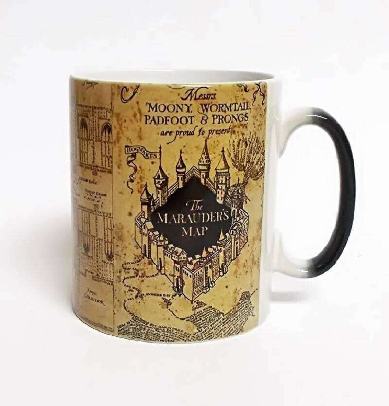 Creative Magic Hot Drink Cup Color Changing Mug Marauders Map Coffee Tea Milk Mugs Novelty Gifts