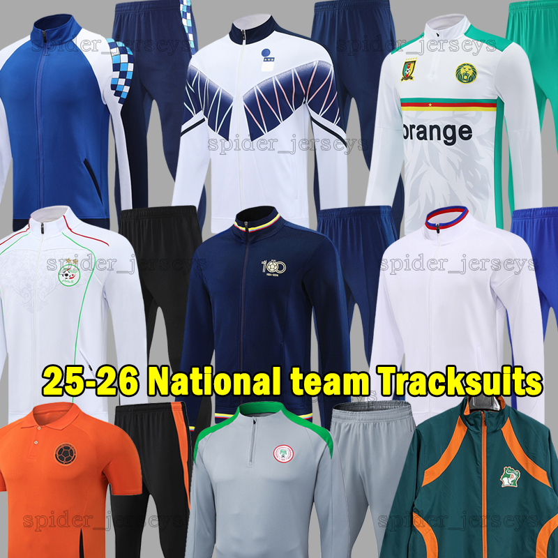 25 26 Englands National team Soccer Sets Colombia Italy Italia Cameroon 2026 Men POLO Training suit Football Shirts Spain Nigeria Senegal Long sleeves Tracksuits