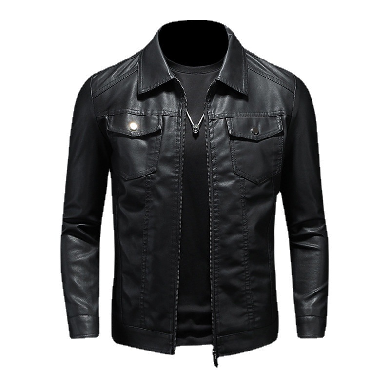 Luxury Brand Designer Clothes Men's Leather Jacket 2025 New Spring Autumn Winter Korean Style Slim Fit Trendy Fleece Lined Thickened Motorcycle J