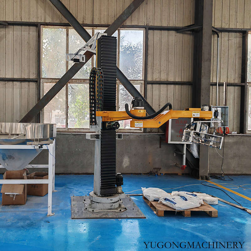 Automatic Column Palletizing System for Flour Bags and Rice Sacks with High Precision Robotic Arm and Touch Screen Control Interface