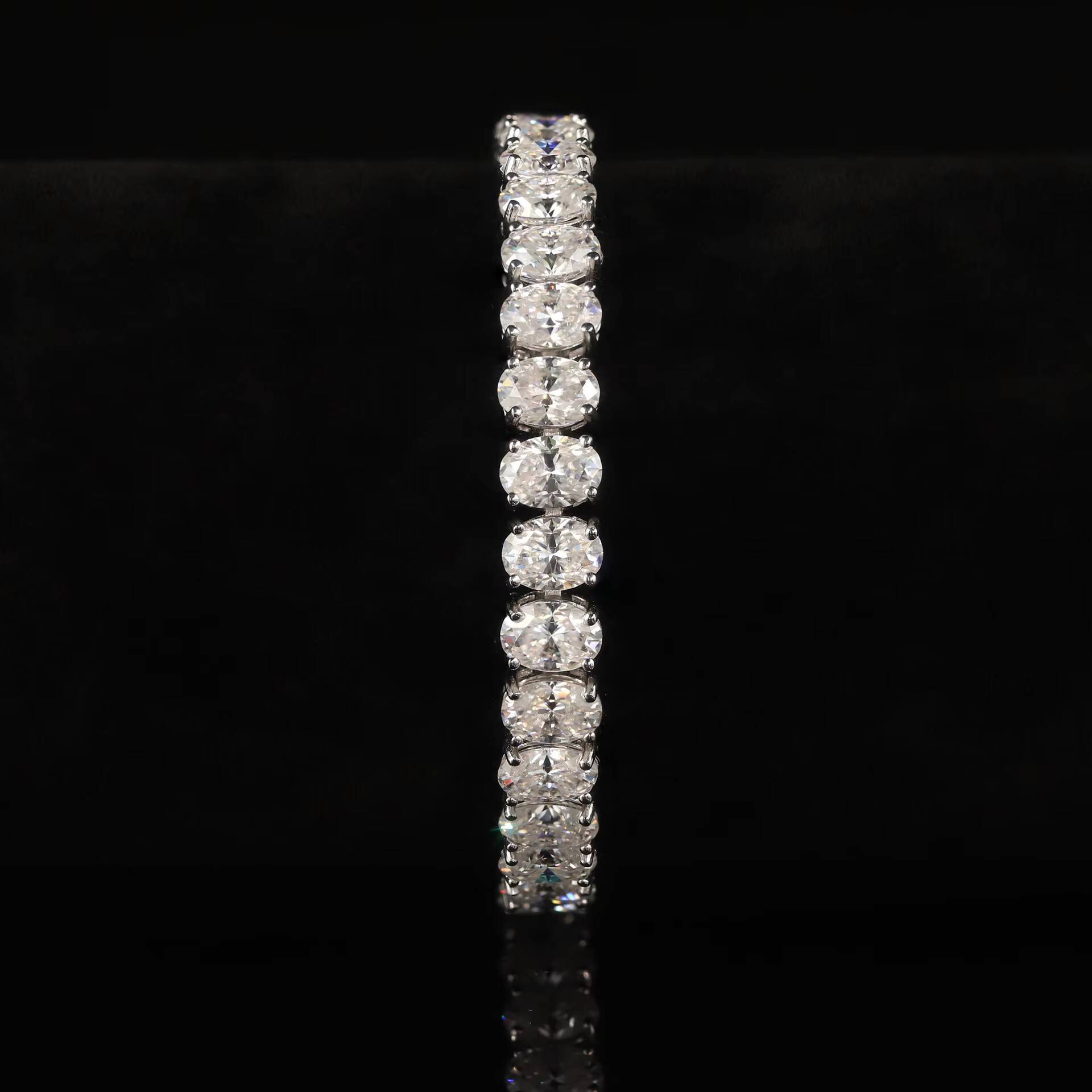 Elegant Popular Cross Border 3 4 5mm Tennis Chain S925 Silver Bracelet Oval Moissanite High End Daily Wear Accessory
