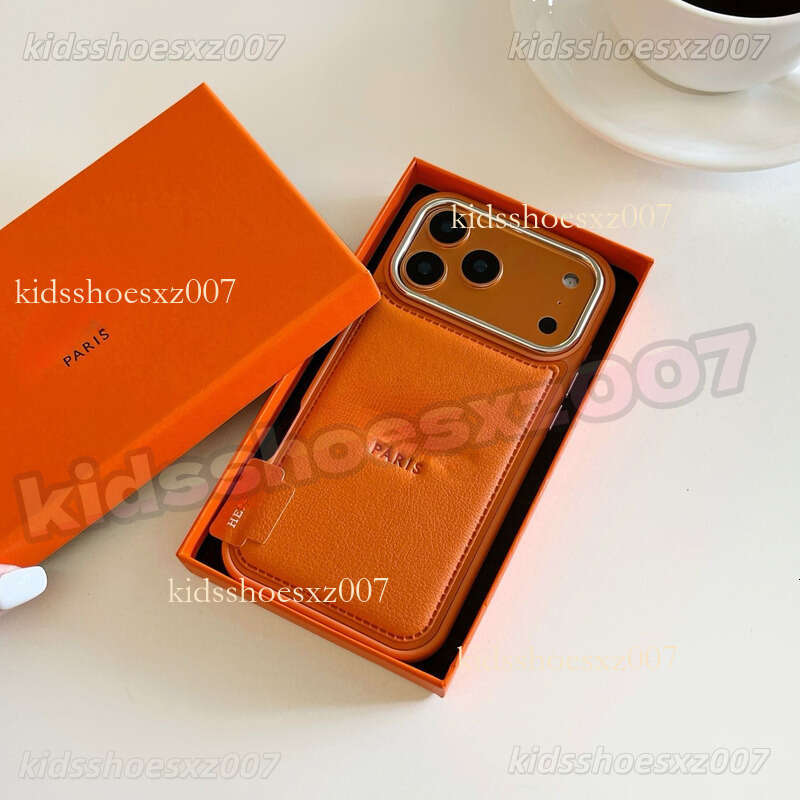 Hermebirkin Phone Case Orange Compatible With Iphone17 Pro Max Iphone17 16pro 15 14 13 High End Apple Metal Lens Phone Case Luxury Style Iphone Case