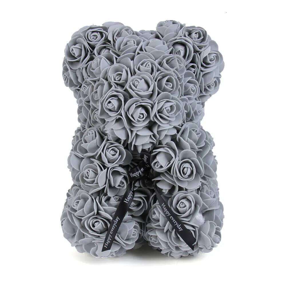 25cm Foam PE Rose Flower Bear Pvc Box Valentine's Day Gift Supplies Wedding Party Decoration W260114