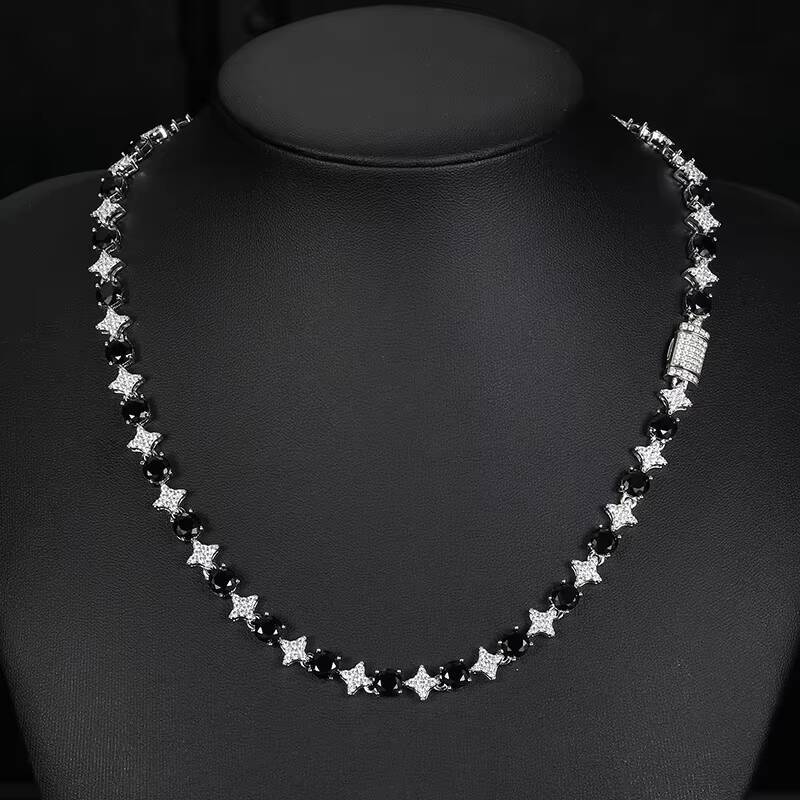 Full Moissanite Diamond Tennis Necklace Bracelet For Women Men 925 Sterling Silver Certified Plated 18k White Gold Party Jewelry