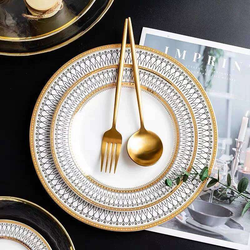 Creative Ceramic Tableware Set Phnom Penh Design Nordic Western Plates Versatile Kitchen Dining Room Dishware Household Living Room Serving Plates Bee
