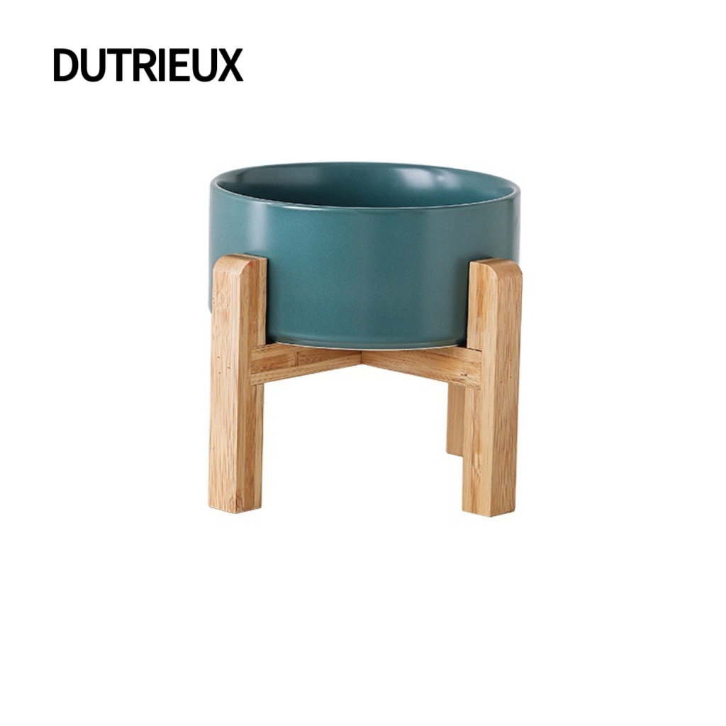 H2316 Custom ceramic cat bowls, high-legged neck-protecting, anti-tipping food bowls, pet gift customization and wholesale.