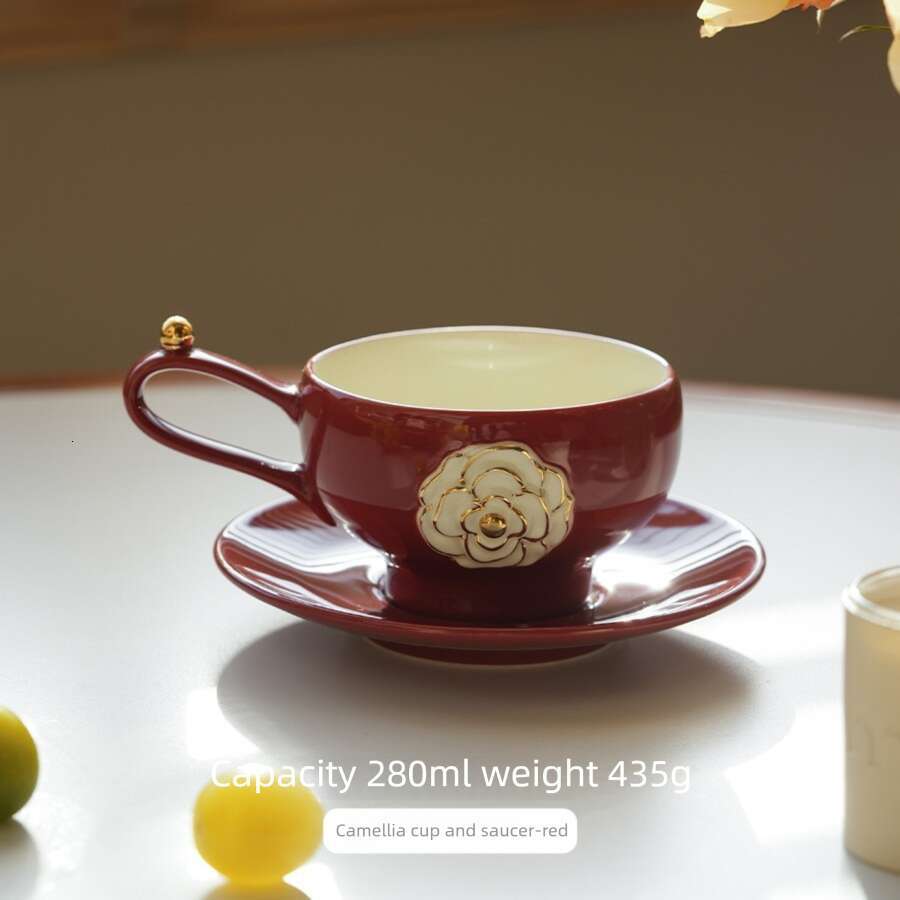 Ceramic Coffee Mugs Premium Drinking Utensils Light Luxury Porcelain Tea Cup Saucer Set Home Afternoon Latte Dining Table Decor Gift For Friend