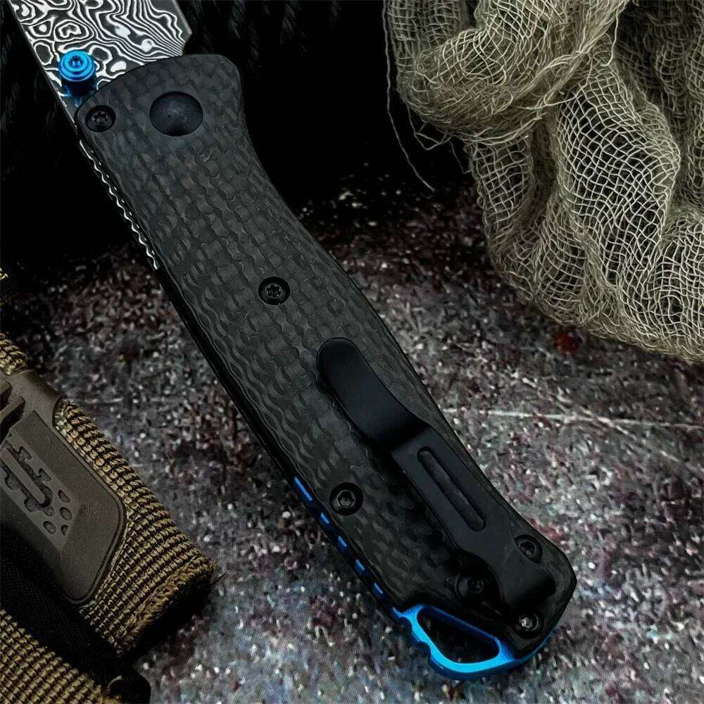 Model 533 Tactical Folding Knife - Damascus Steel Blade & Carbon Fiber Handle For EDC Camping Hunting Survival Gear Outdoor Equipment