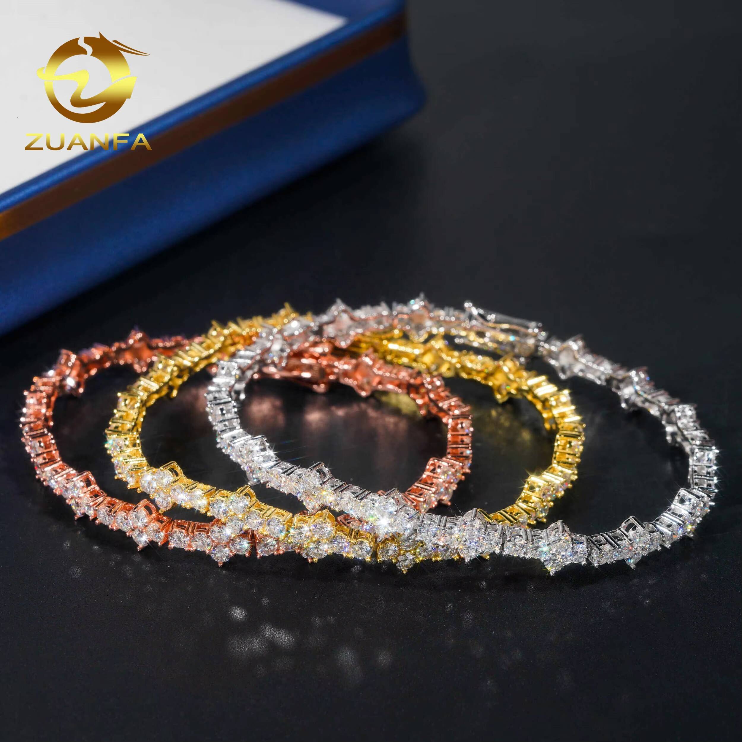 Cross Moissanite Bracelet 925 Sterling Silver VVS Moissanite Diamond Iced Out Tennis Cuban Chain Necklace Wholesale Fine Jewelry