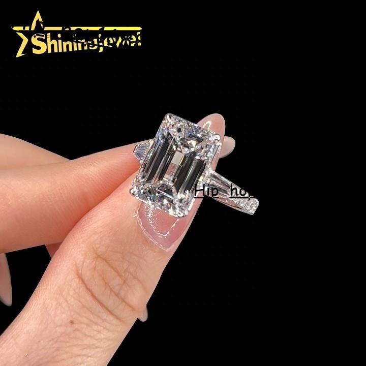 Luxury Wedding Jewelry Engagement Ring 14K White Gold VS1 DEF Color IGI Certificated 5CT Emerald Cut CVD Lab Grown Diamond Ring