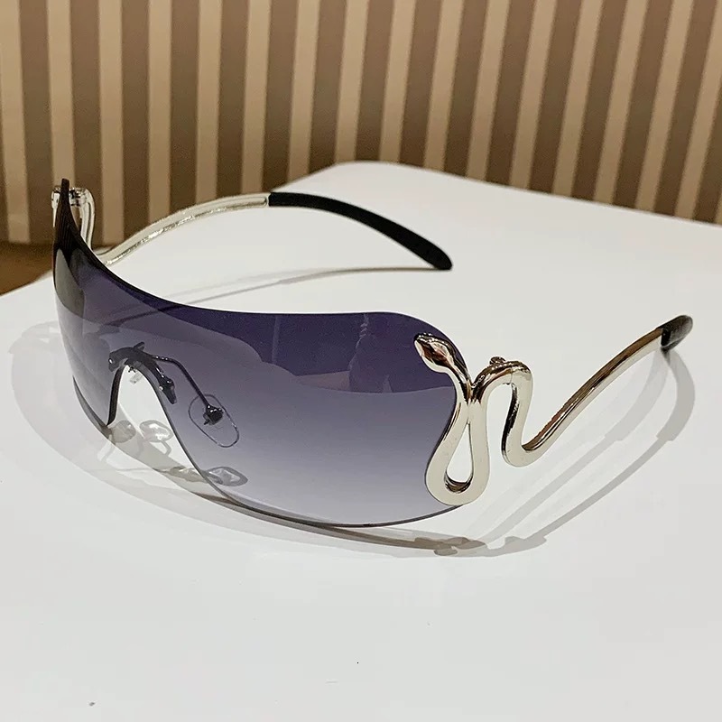 New Frameless Integrated European Designer Sunglasses Fashionable Luxury Glasses Women's Sunglasses Men's Glasses Personalized Trend High-en