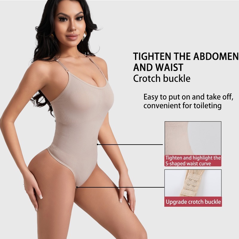 Fashion Exquisite Seamless Shapewear Body Shaping Vest Style Back Strap Thong Hook One-Piece Postpartum Waist Trainer Bodysuit European And American