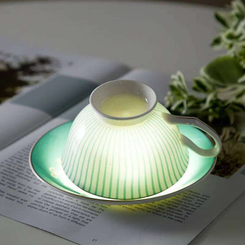 Blue striped English bone china mug with spoon dish, European coffee cup and saucer set,Advanced Porcelain Mug For tea