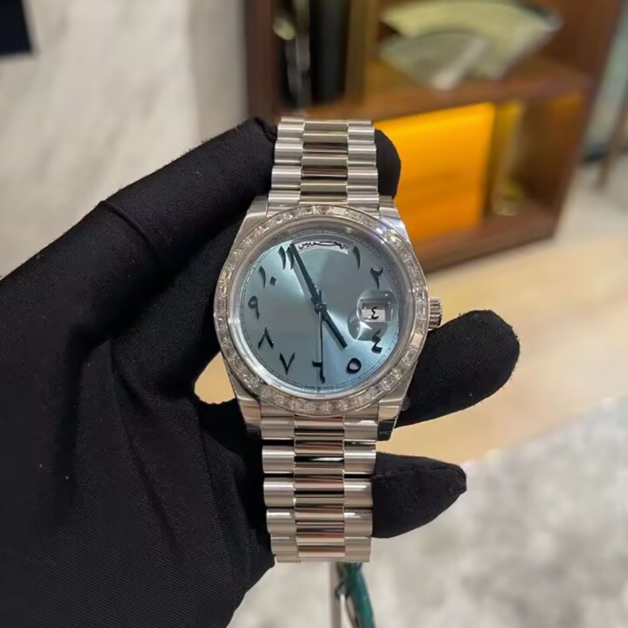 Fashion Diamond Calendar Mens Watches Business Luxury High Quality Quartz Watch For Men Stainless Steel Wristwatch