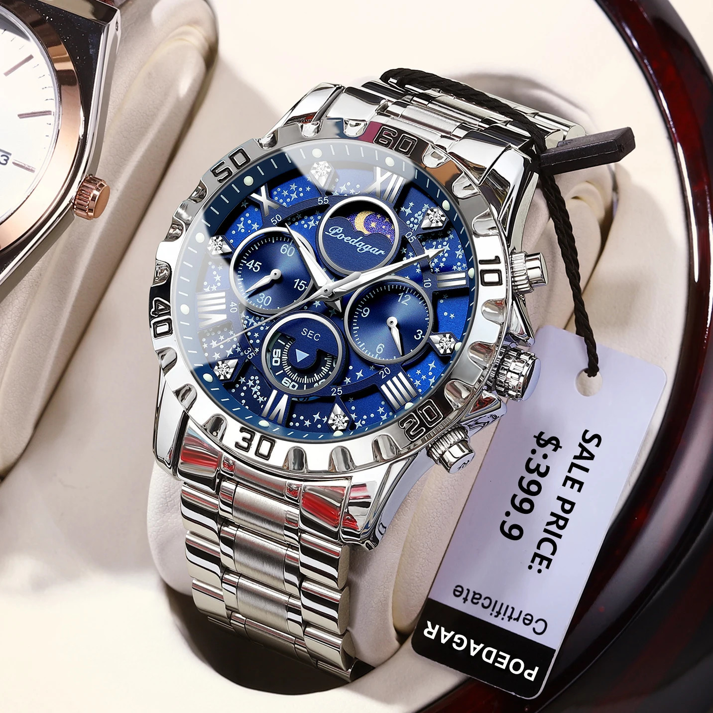 POEDAGAR Watch for Man Quartz Sports Men Watch Waterproof Luminous Stainless Steel Chronograph Mens Watches Clock Reloj 260114