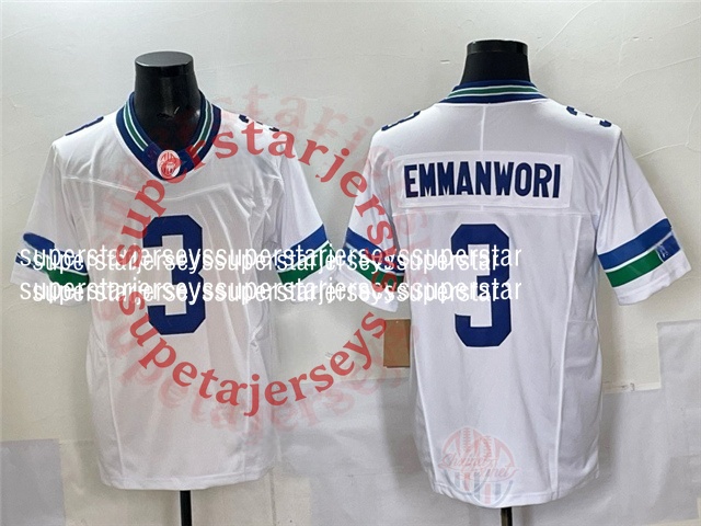 2026 Super Bowl 11 Jaxon Smith-Njigba 3 Nick Emmanwori Football Jeresy Cooper Kupp Fan Darnold Witherspoon Milroe DK Metcalf Walker III Smith Stitched