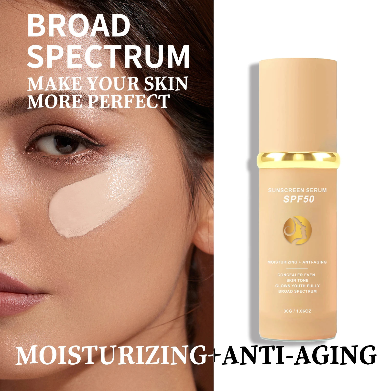 4 in 1 Liquid Foundation Makeup High Full Coverage Concealer Oil-control SPF50 Long Lasting Waterproof Face Foundation Make Up 260104