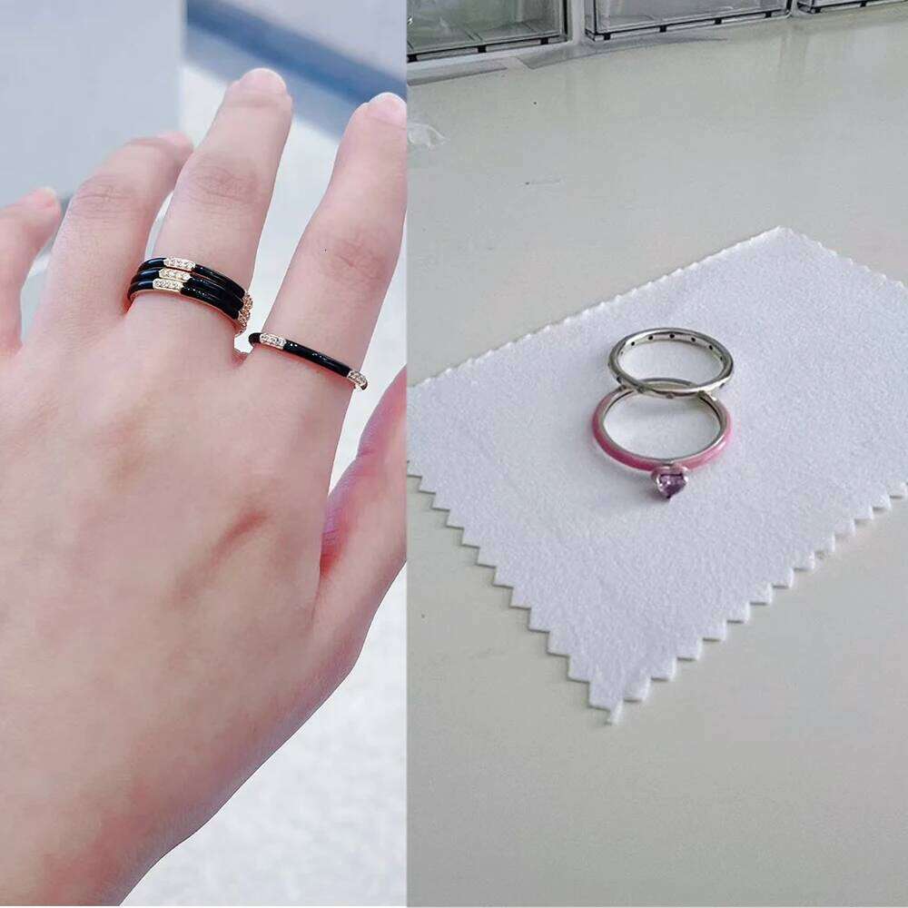 Valentine's Day 925 Sterling Silver Black&Pink&Turquoise Core Ring Couple&Best Friend Gift Jewelry 26W0114