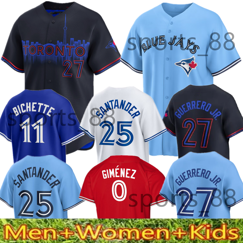 Custom S-4XL Bo Bichette Jersey Vladimir Guerrero Jr. Springer Romano Green Gausman Gimenez Kirk Turner Barger Bassitt S-4XL Baseball jerseys