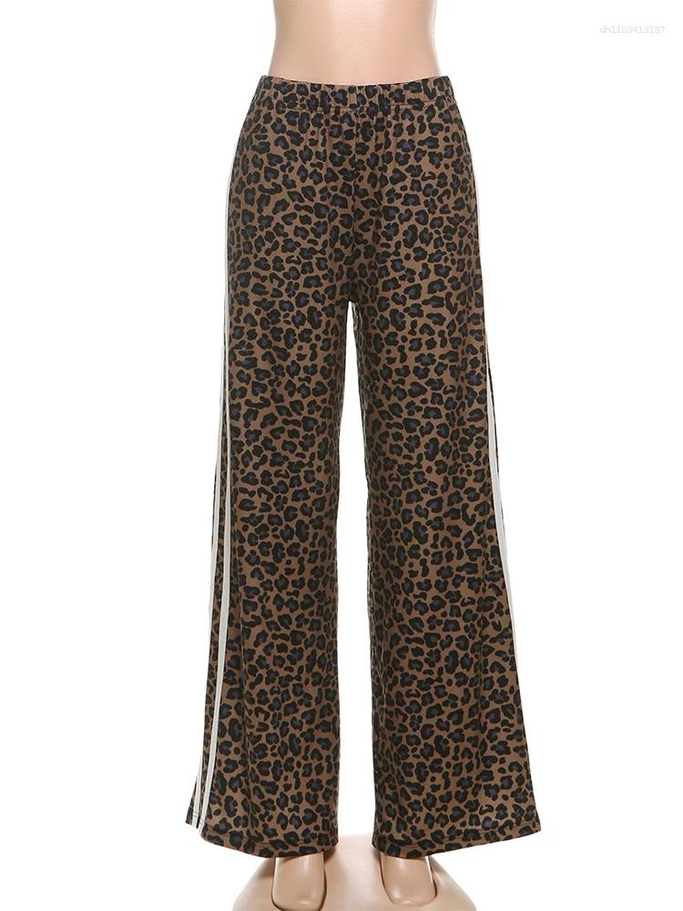 Women's Pants Sisterlinda Women Leopard Print Fall Sporty Patchwork Stripes Autumn Trend Basic Streetwear Hipster Loose Trousers