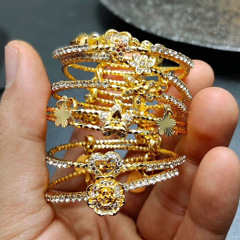 20 Styles Dubai Gold Color Baby Bangles For Kids Baby Promotion Sale Child Birthday Gifts ChildrenS Bracelets 260107