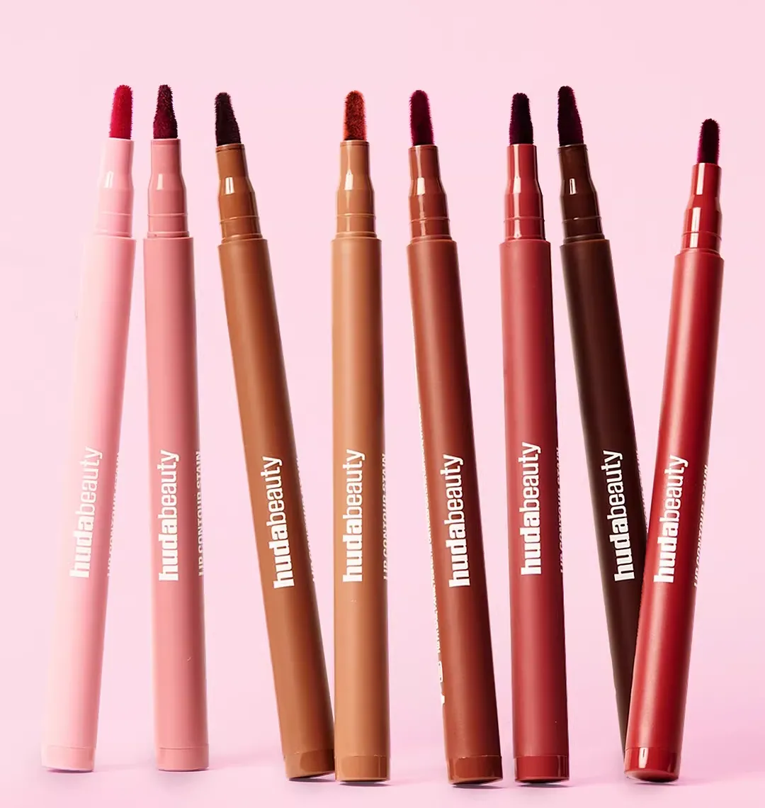 HUDA Beauty Jelly Lip Oil Lip liner 8 Colors Waterproof Lip Liner 1ml Baby Pink Cherry Red Cinnamon Toasty Brown Pencil Lip Contour Matte Lipstick Pen Lip Pencil