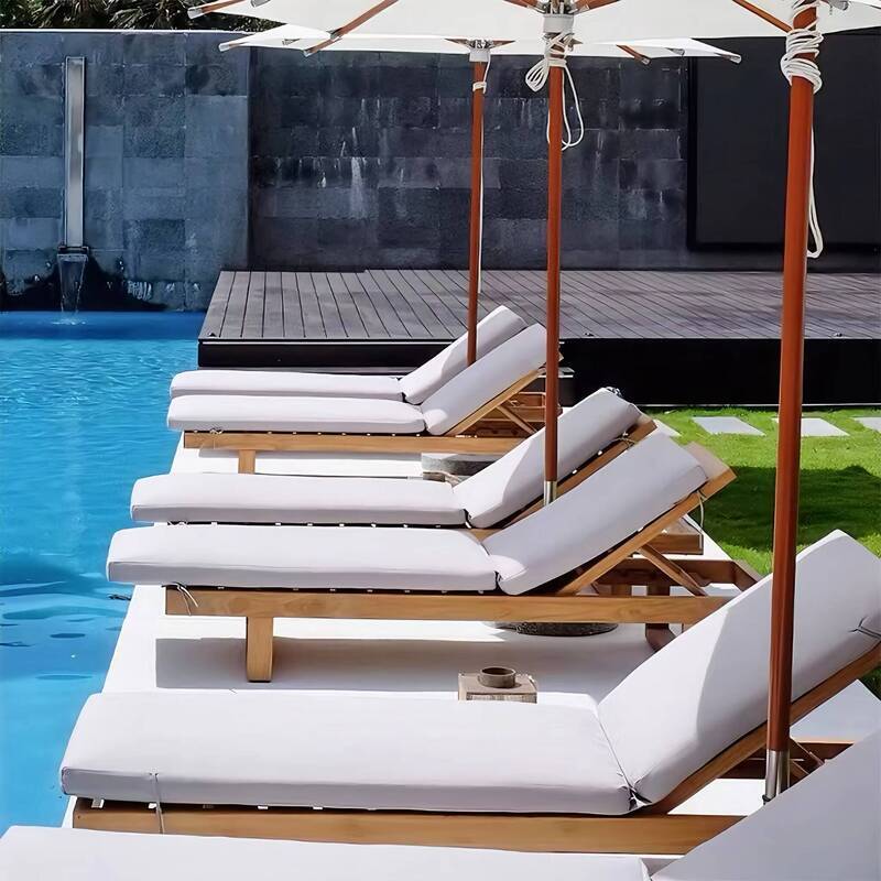 Unique Function Sun Hotel Garden Swimming Pool Teak Sunbathing Lounger Resort Leisure Outdoor Beach Chair