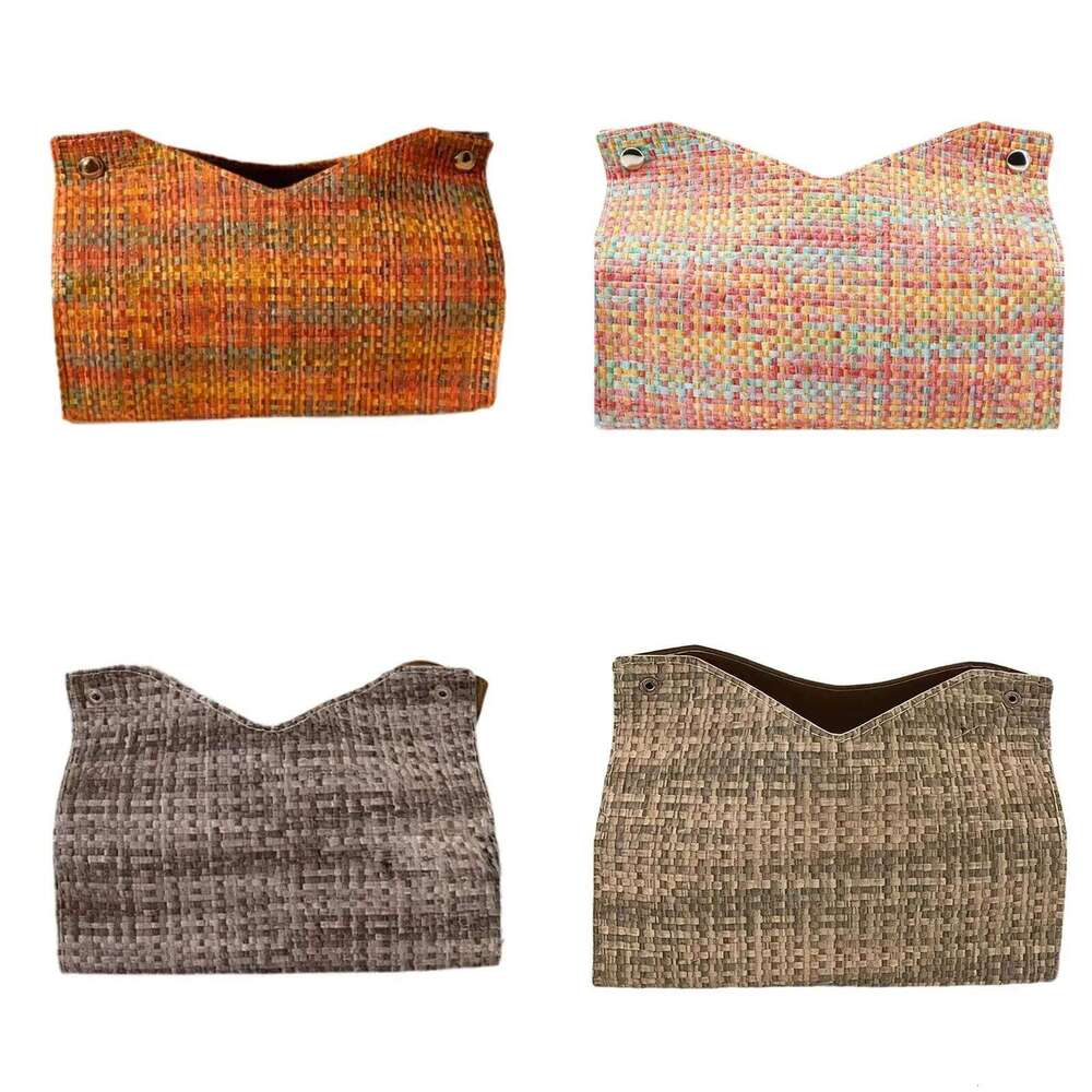 Home Storage PU Leather Tissue Box Cover Stylish Paper Dispenser for Living Room Bedroom Kitchen Decorative Organizer for Vanity Home Decor