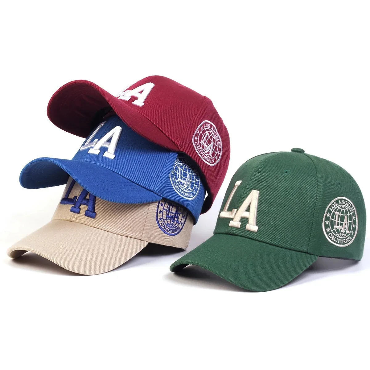 1pc Unisex LA Letter Embroidery Baseball Caps Spring and Autumn Outdoor Adjustable Casual Hats Sunscreen Hat 260109