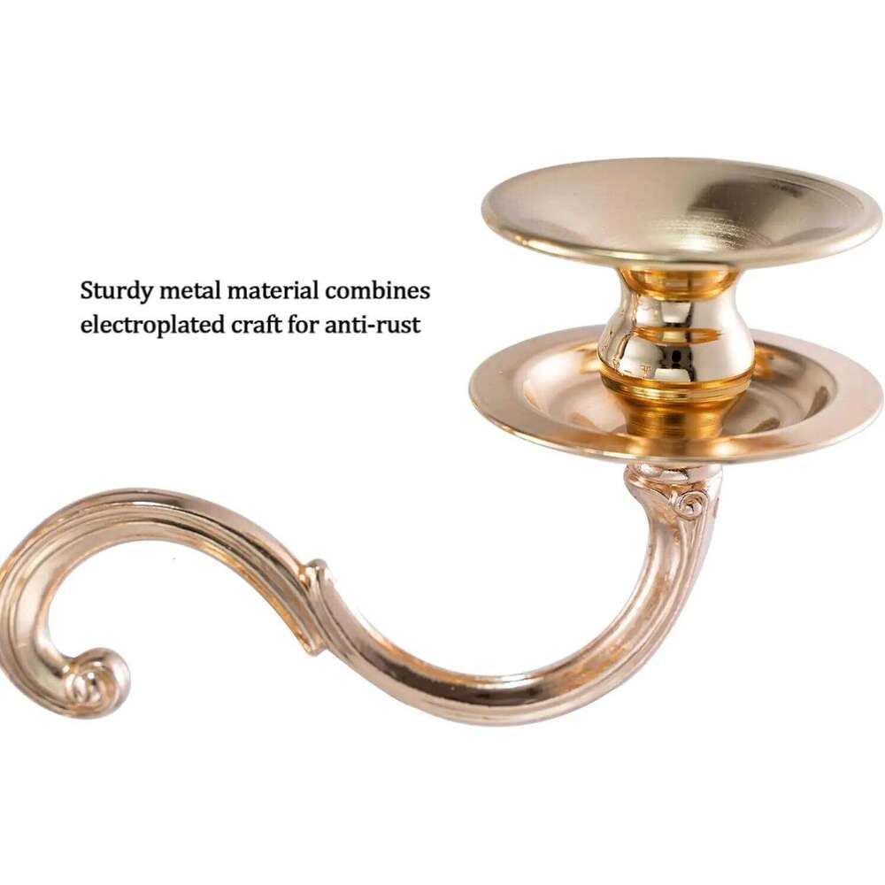 Valentine's Day 5 Arm Candelabra Candle Table Centerpieces Gold Metal Candlestick Holder for Wedding Decorative28 Inch Tall 26W0114