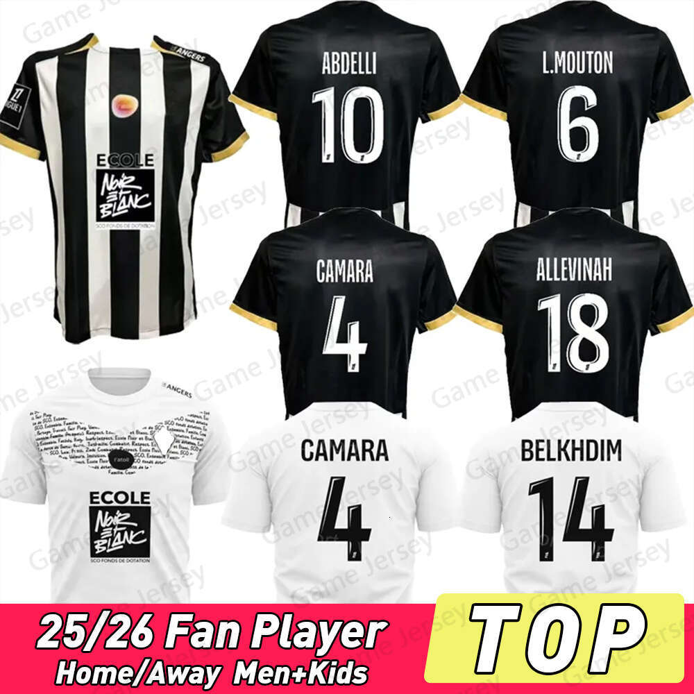 2025 2026 Angers SCO soccer jerseys BELKBELA MACHINE PETER BELKEBLA LEPAUL ABDELLI BIUMLA BELKHDIM ALLEVINAH 25 26 football shirt Jersey