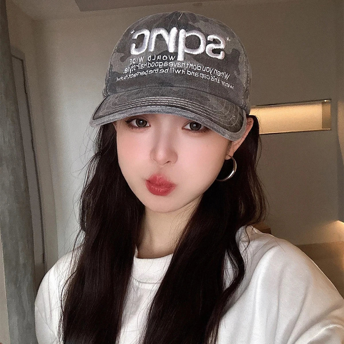 Unisex American Style CAMO Letter Embroidery Baseball Hats Breathable Hip Hop Sunshade ed Caps Versatile Fashion Niche 260113