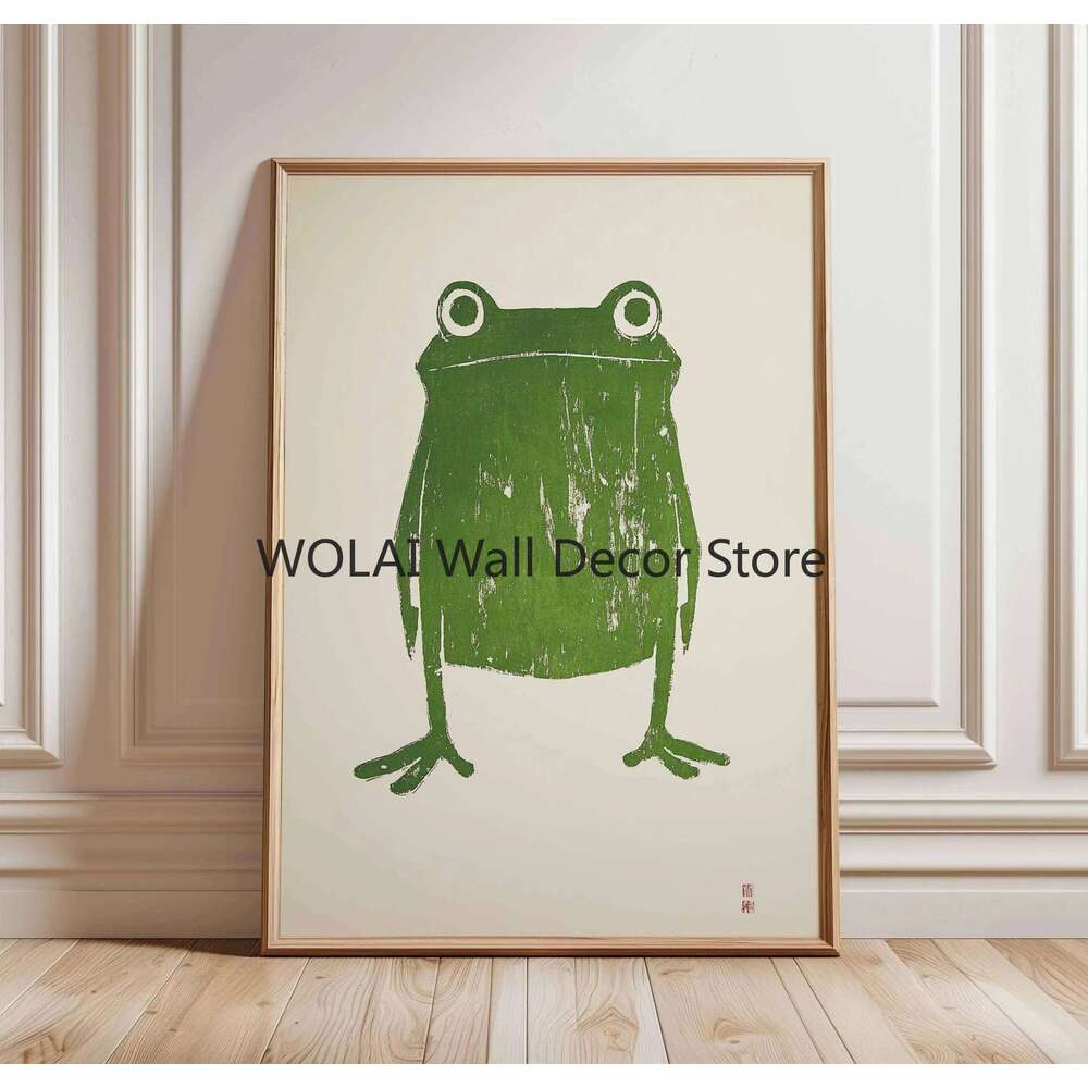 Japanese Tiger Swimming Canvas Print Koi Fish Frog Crane Animal Wall Art Poster for Modern Living Room Asian Style Home Decor 26L0115