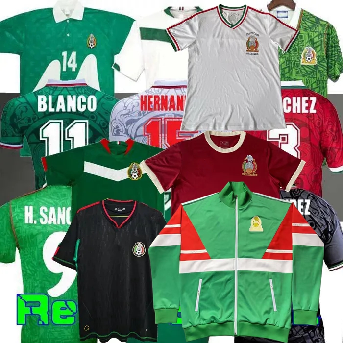 Retro classic Mexico soccer jerseys 1970 1985 86 1994 95 96 97 98 99 2004 2006 2010 2014 19 20 22 BORGETTI HERNANDEZ CAMPOS BLANCO H.SANCHEZ R.Marquez football shirt