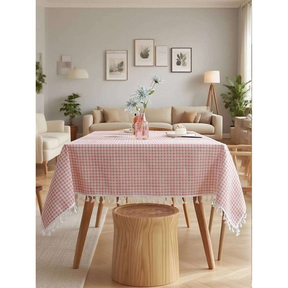 European Style Fresh Checkered Tablecloth For Kitchen, Wedding, And Holiday Dining Table Decoration