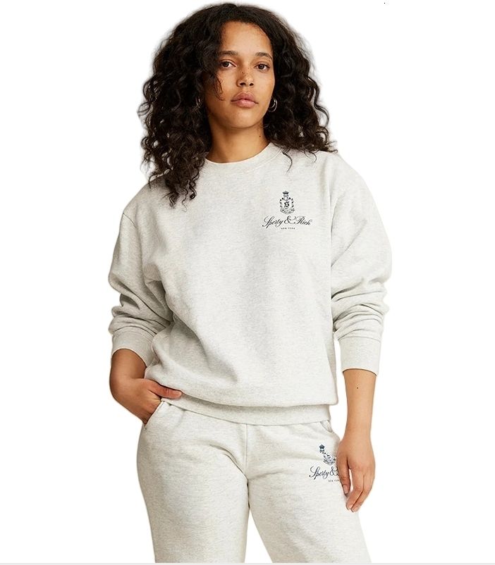 Sweatshirts Sporty Rich High Quality Designer Cotton Hoodie Sweater New Product Letter Crown Print Women Casual Fleece Hooded Pullover Jumper Sportswear Tops