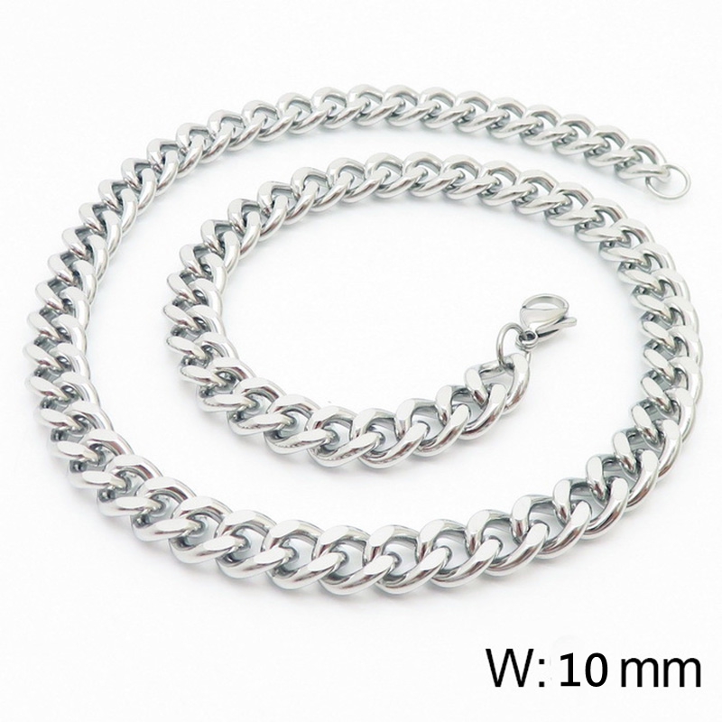 Stainless Steel Cuban Chain Necklace for Men Women Grinding Chain Sports Jewelry Accessories Wholesale