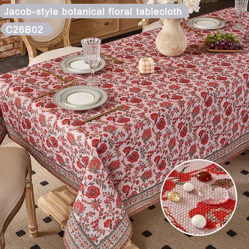 Daily Household Waterproof Oilproof Middle Eastern Style Rectangle & Square Coffee/Dining Table Cloth for Ambiance