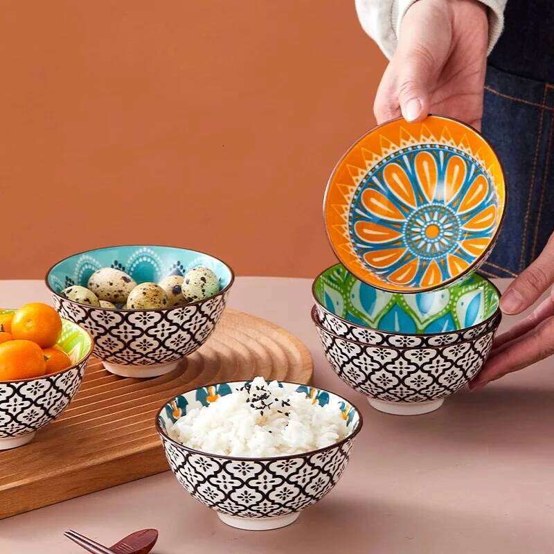 Ceramic Bohemian Underglaze Color New Home Especially Good-Looking Eating Rice Bowl