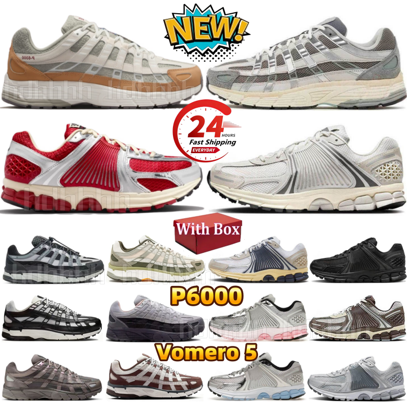 With Box Designer Running Shoes Vomero 5 P6000 Photon Dust Metallic Silver Gold Triple Black Light Army Phantom Cream Navy Blue Womens Mens Outdoor Trainers Sneakers