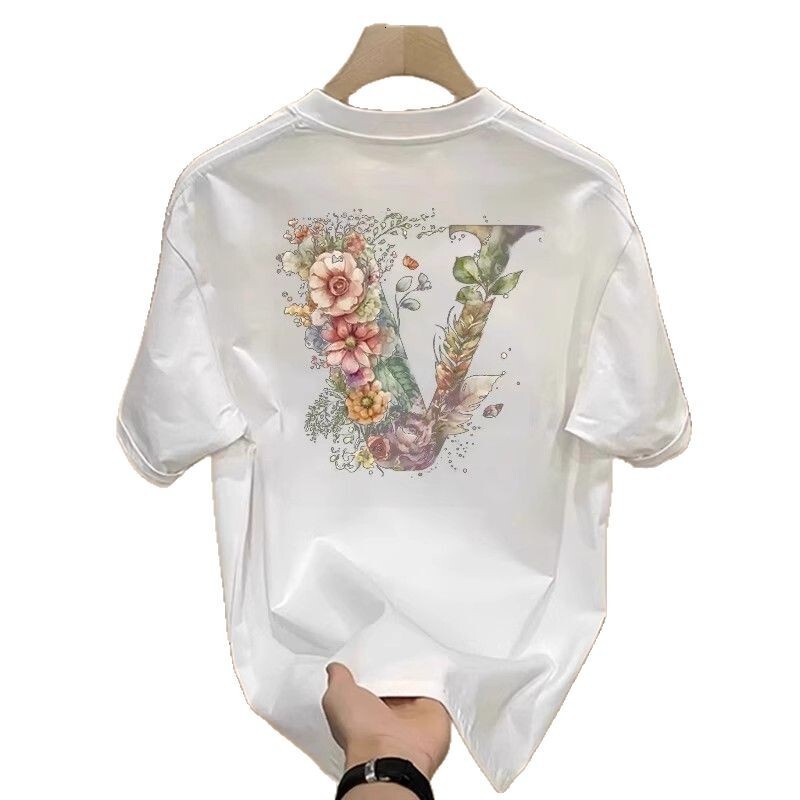 Luxury Brand Designer Clothes Trendy European And American Brand Short Sleeve Ins Pure Cotton Summer New Men's Printed T-Shirt Fashionable Unisex