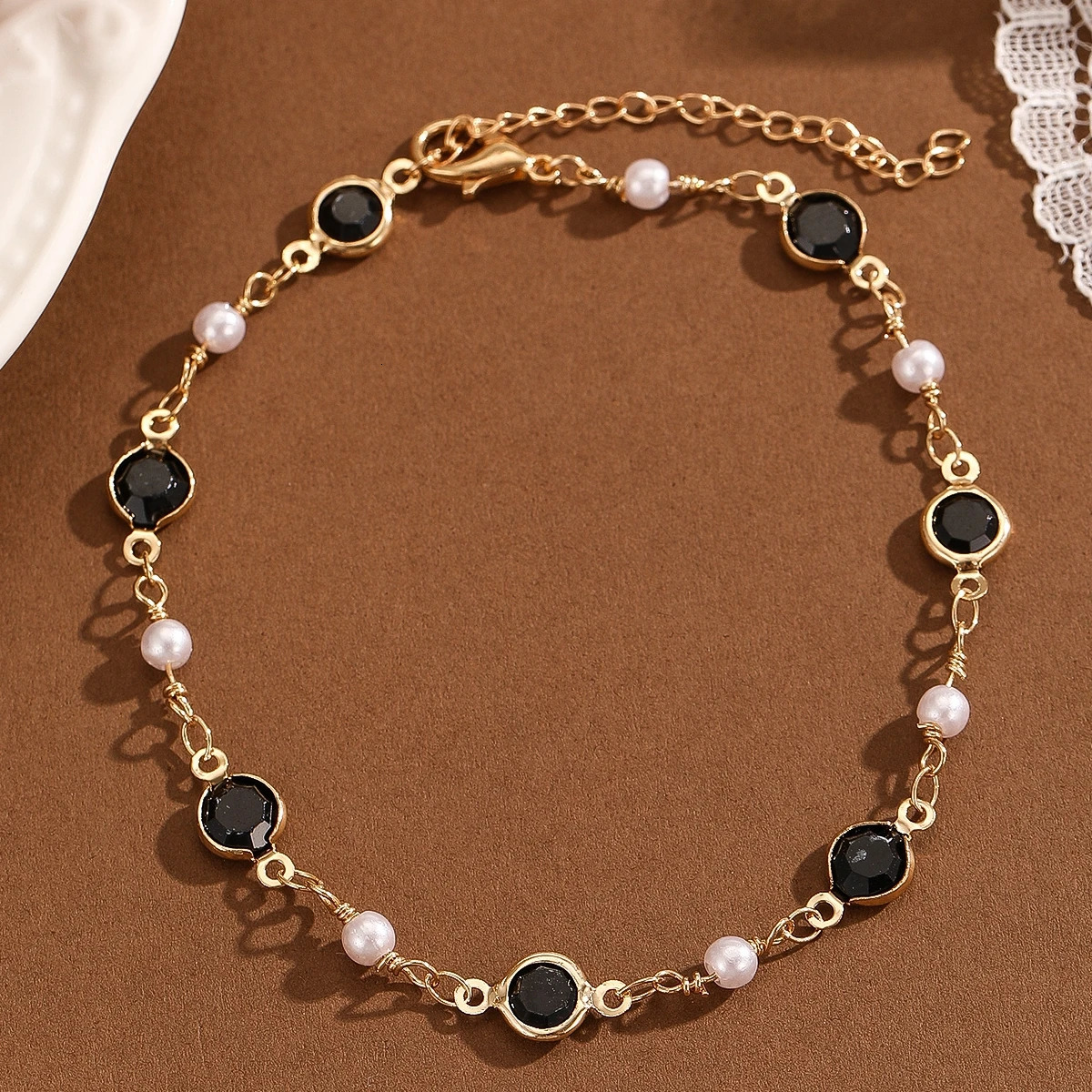 Kinitial Rhinestone Chain Womens Anklets Bracelet On Leg Accessories Wedding Party Trendy Jewelry 260113