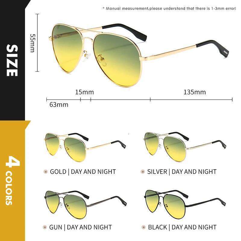 Photochromic Sunglasses Men Polarized Aviation Day Night Vision Glasses For Driving Women Anti-UV Goggle oculos de sol masculino 26Y0115